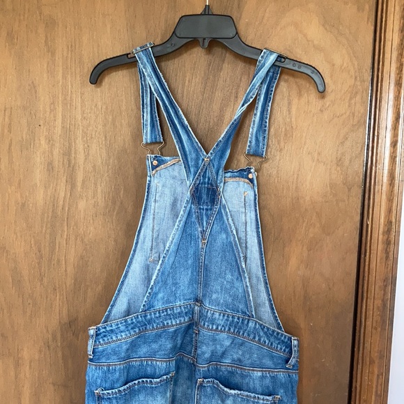American Eagle distressed jean overall denim cotton size M - Picture 10 of 17